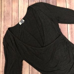 {Old Navy} Charcoal Grey Surplice Long-sleeve Top